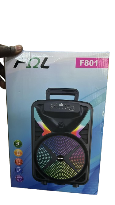 Portable Bluetooth Speaker with FM Radio, USB/SD Slot, Karaoke, and Microphone - 8” LED, Remote Control - Black