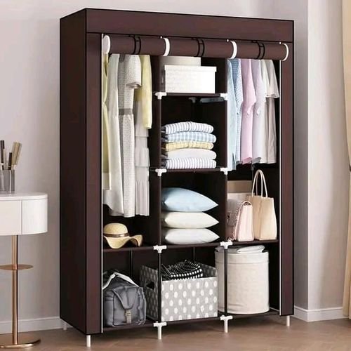 3 Column Metallic Cloth Wardrobe (Not Assembled)