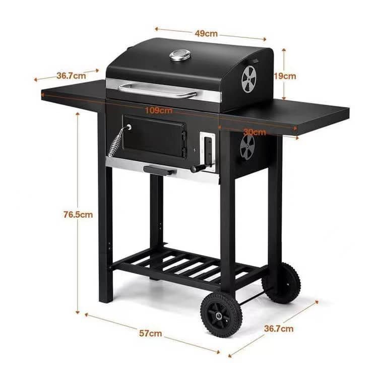 Charcoal BBQ grill smoker 103cm x 103cm
