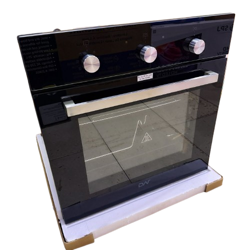 Digiwave 60cm Inbuilt Oven With Tray, Rotisserie, Grill Timer, Turbo Fan - Black