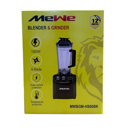 2L Mewe Electric Commercial Juice Blender  With Grinder Heavy Duty- Black