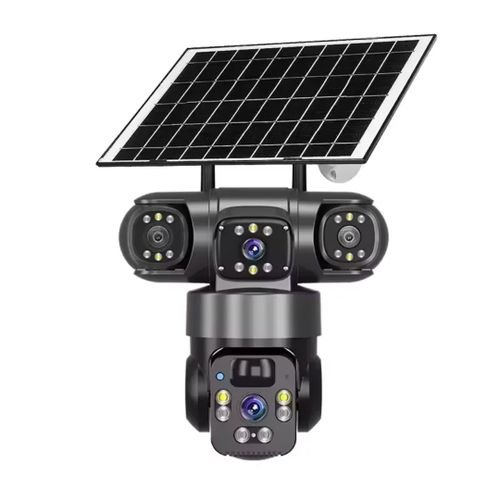 3 Lens 4G Solar CCTV Camera – Wireless Outdoor PTZ Security Camera with Night Vision, Motion Detection, SIM Card & V380 Pro App