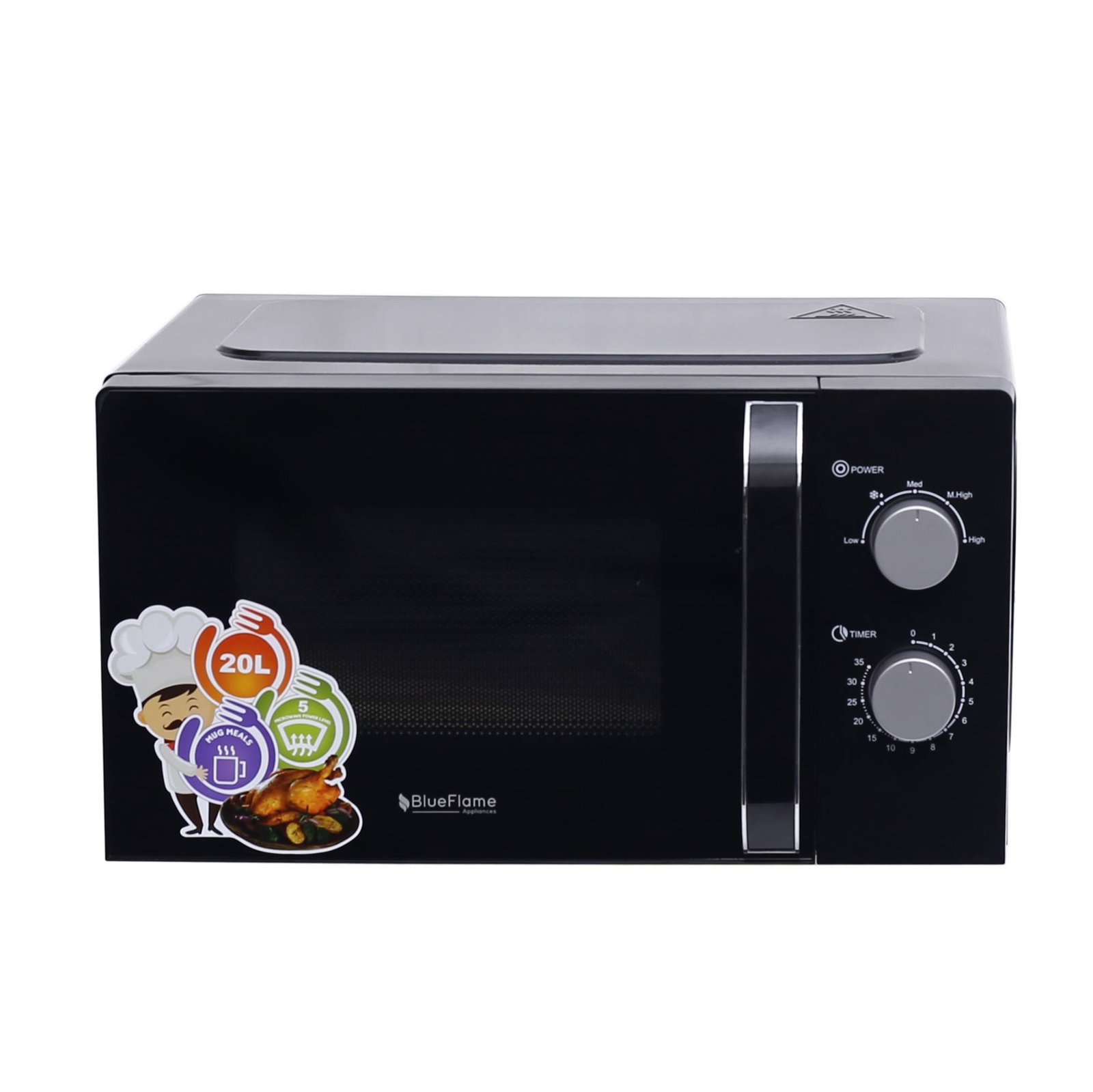 Blueflame 20 Litre Microwave Oven -  Black  (1 YRS WRNTY)