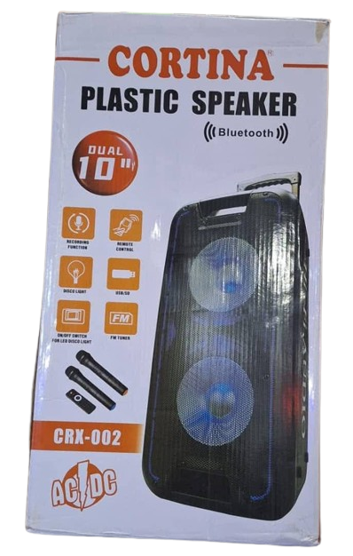 Cortina 10 inch Amplified Public Address Speaker Rechargeable -Black