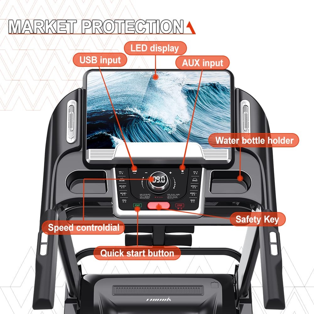Foldable Treadmill  588 semi-commercial Machine- Black