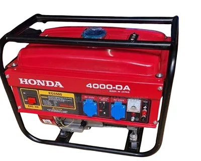 3.5KVA Petrol Generator Honda 4000-DA - Electric Key &amp; Manual Start - Red
