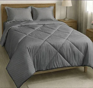5x6 4-Piece Egyptian Duvet Set – Duvet, Bedsheet & 2 Pillow Cases - Grey