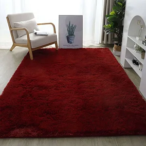 1.5 x2m Medium Size Soft Fluffy Center Carpets - Maroon