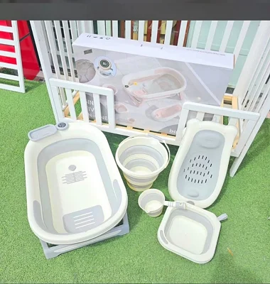 5PCS Portable Foldable Baby Bathtub Set for Infants, Newborns &amp; Kids