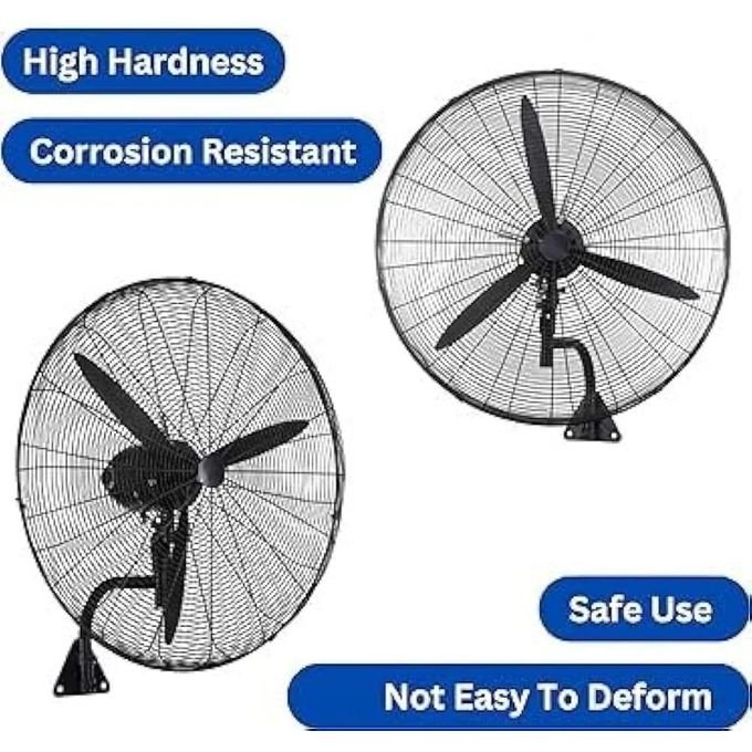 Industrial Wall Fan with Aluminum Blades – Black
