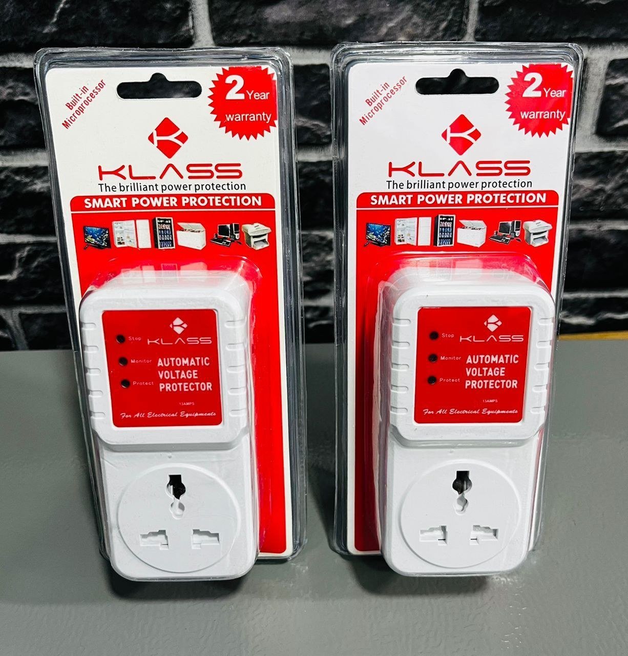 Automatic Voltage Protector for Fridge, TV, Freezer & Washing Machine – White/Red