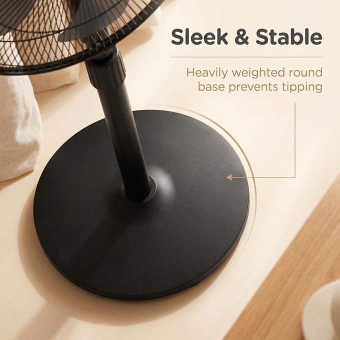 Midea 16-Inch Pedestal Stand Fan – 3 Speeds, Remote Control, 50W
