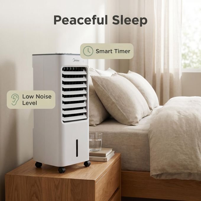 Midea 4.8L Portable Air Cooler & Humidifier – 3-Speed White