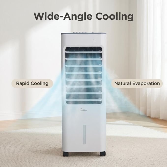 Midea 4.8L Portable Air Cooler & Humidifier – 3-Speed White