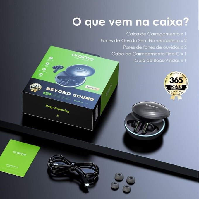 Oraimo SpaceBuds Bluetooth Earbuds with Noise Cancellation