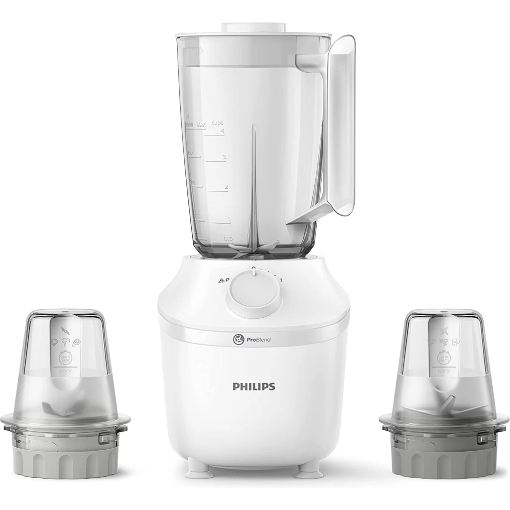 Philips 3000 Series HR2191/20 Blender - 450W, 2L Jar, Chopper & ProBlend, White