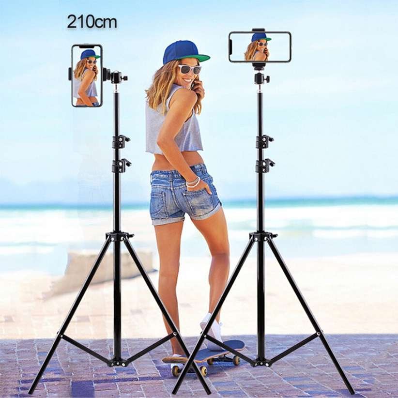 200cm Strong Metal Mobile Phone Tripod/Camera Sand Tripod - Black