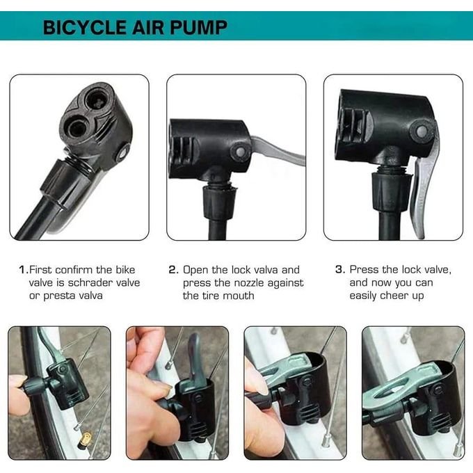 Portable Manual Air Pump for Bikes, Footballs & Inflatables