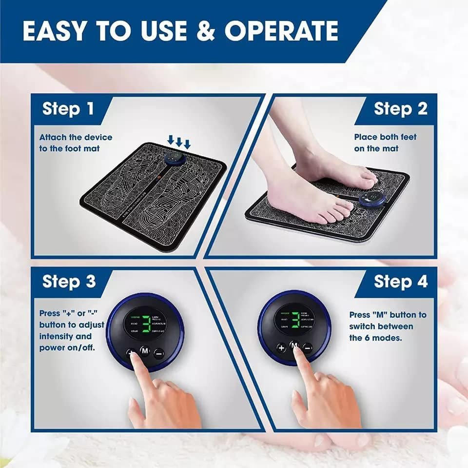 Foot Massager Electric Massage Pad – Portable Foot Muscle Stimulator Mat