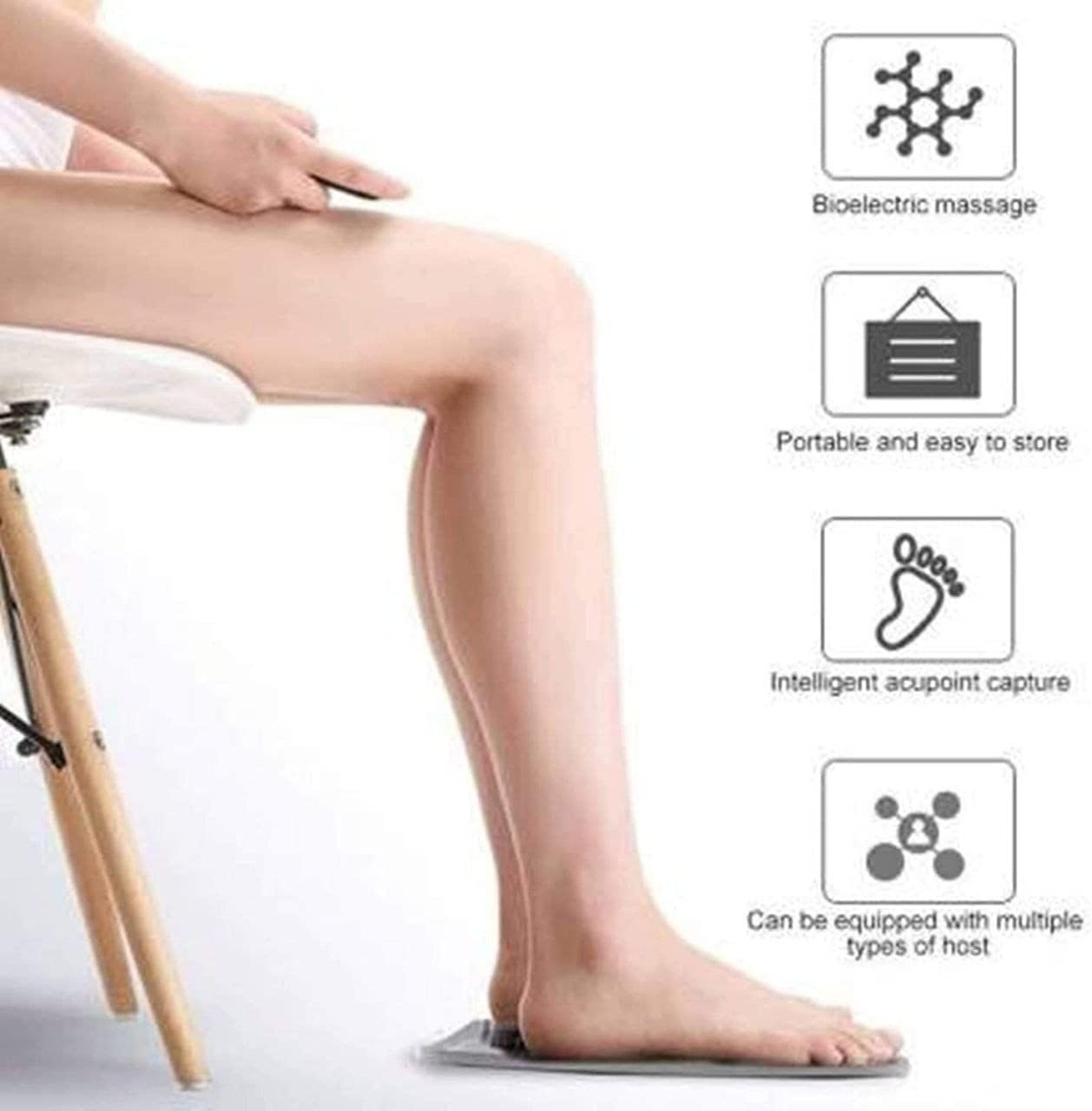 Foot Massager Electric Massage Pad – Portable Foot Muscle Stimulator Mat
