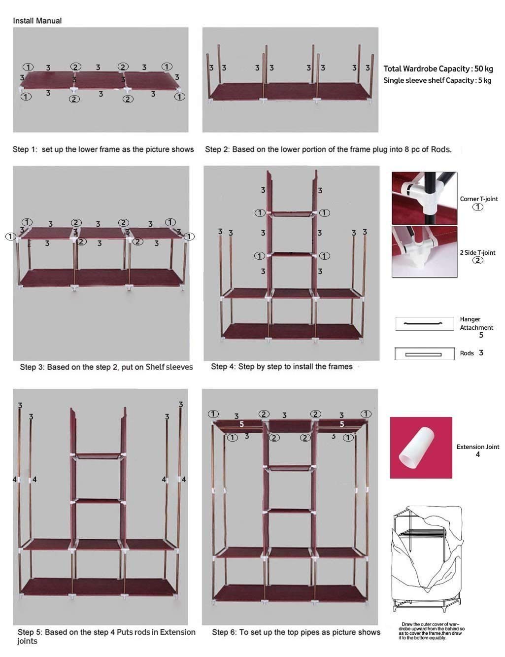 Foldable Fabric Clothes Closet – Portable Bedroom Wardrobe Storage Organizer
