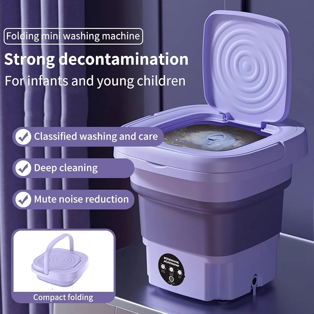 Mini Foldable Washing Machine – Portable Laundry Washer