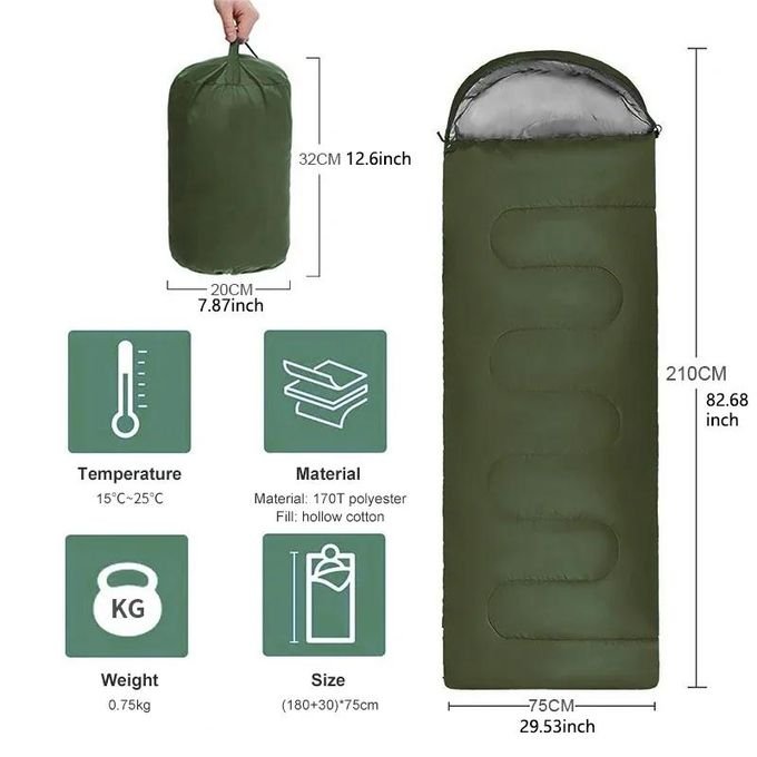 Waterproof 4-Season Camping Sleeping Bag for Hiking and Travel