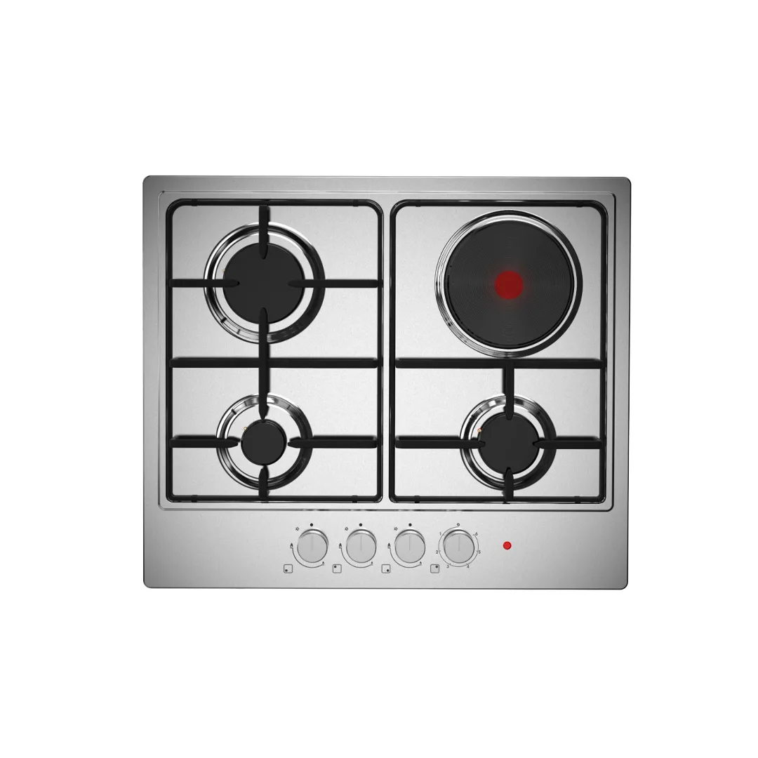 Midea 60cm Built-in Gas Hob, 3 Gas Burners 1 Electric Hot plate With Auto Ignition