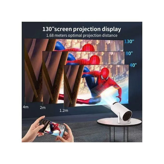 4K Smart Android Projector with WIFI & Bluetooth - White