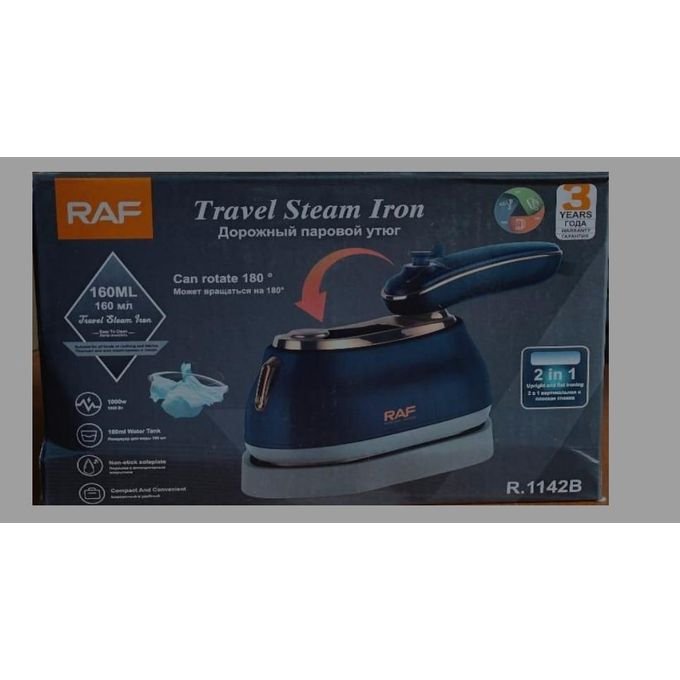 RAF Portable Travel Steam Iron - Black