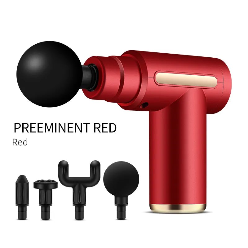 Mini Massage Gun Professional Portable with Low Noise Type C Load 6 Speed 4 Massage Heads, Back and Neck Massager
