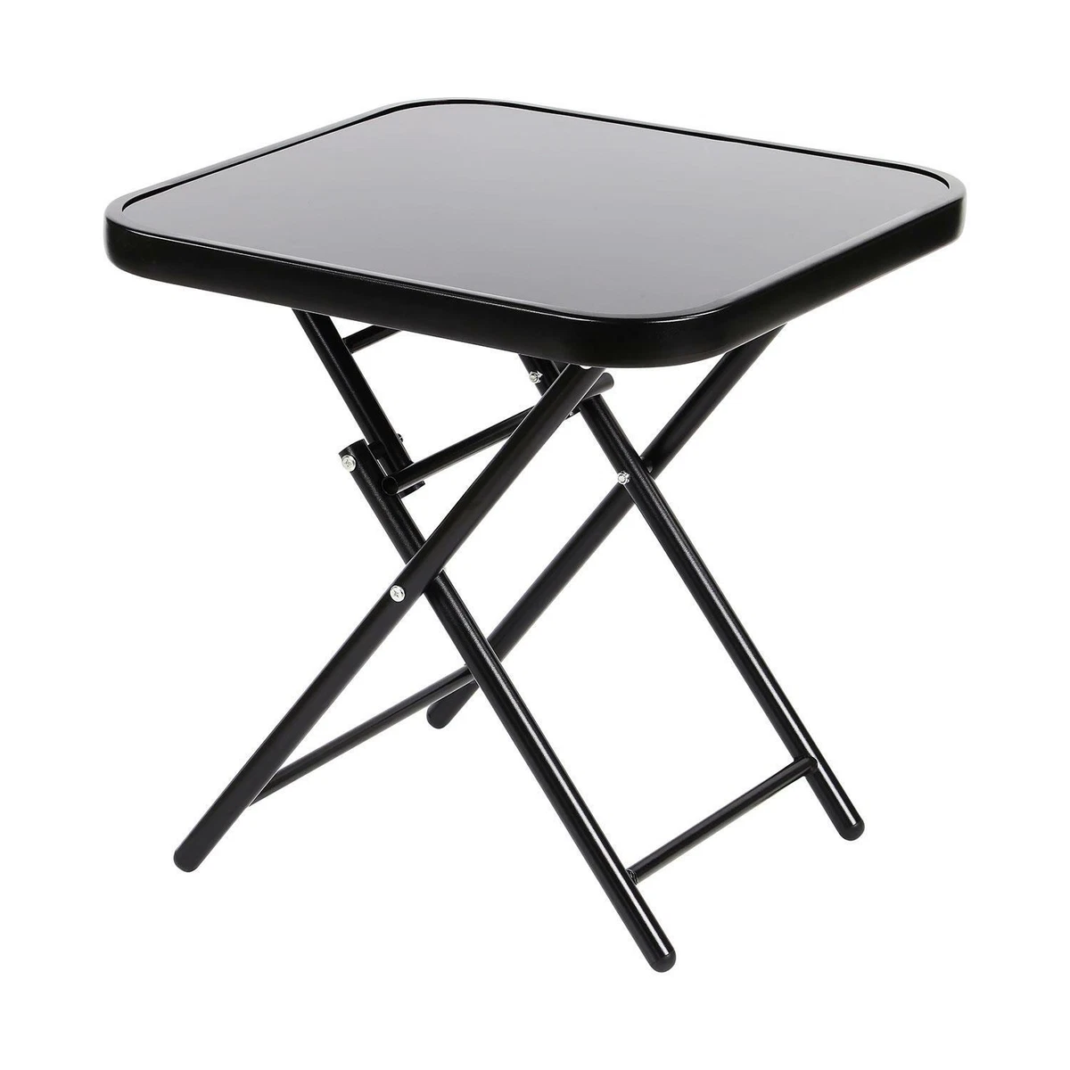 Folding Drinks Side Table, Foldable Coffee Table - Black