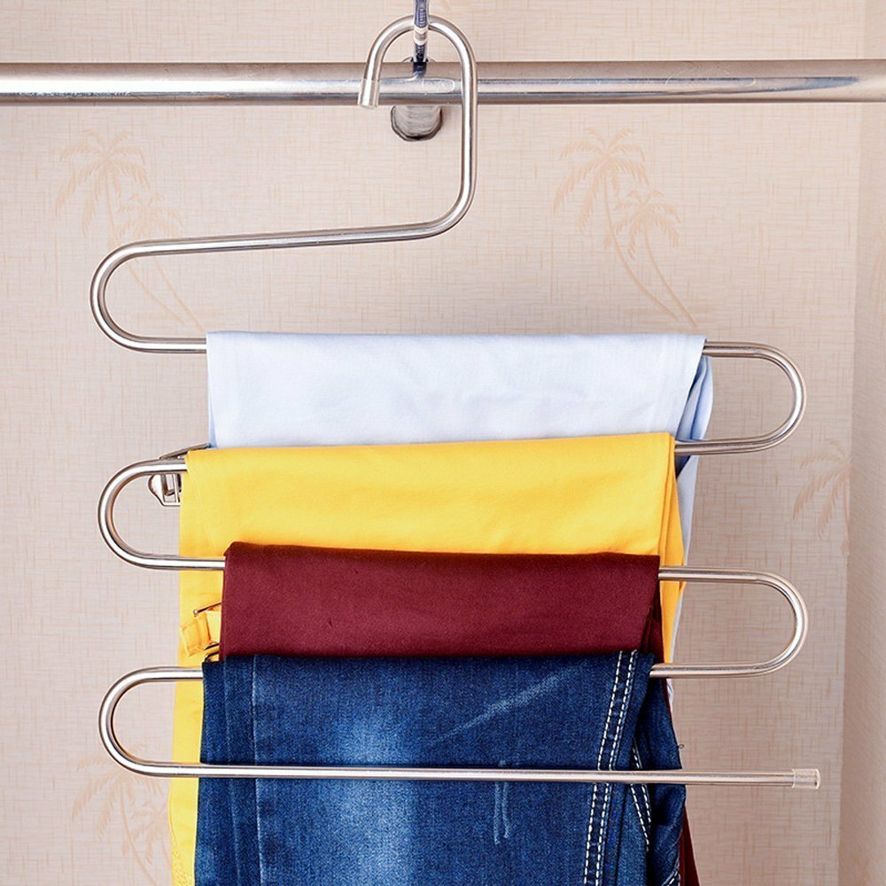 5-Layer Metallic Pants Trousers Hanger - Multicolour
