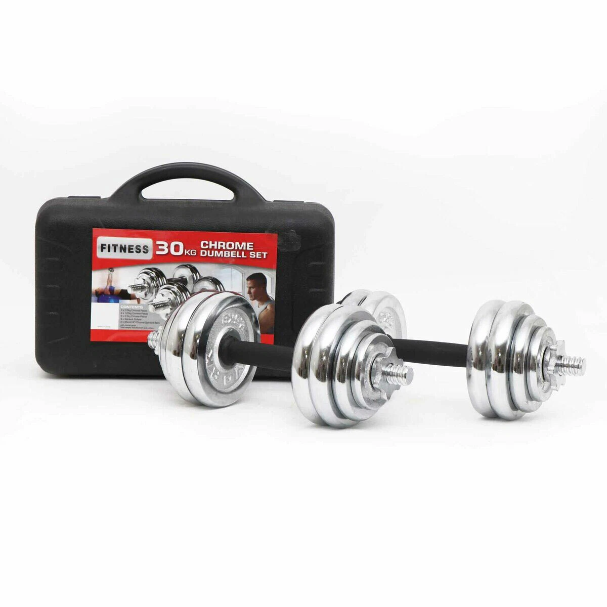 30kg Chrome Anti Rust Dumbbells / Dumbells Set -Silver