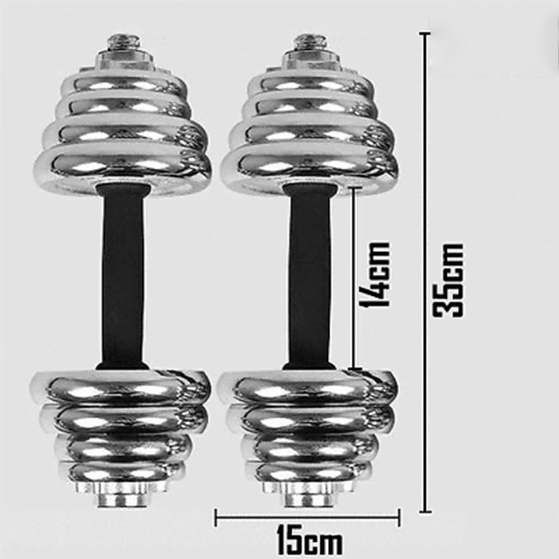 30kg Chrome Anti Rust Dumbbells / Dumbells Set -Silver