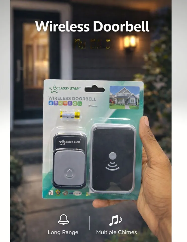 Wireless Door Bell with Long Range & Easy Installation - Multicolor