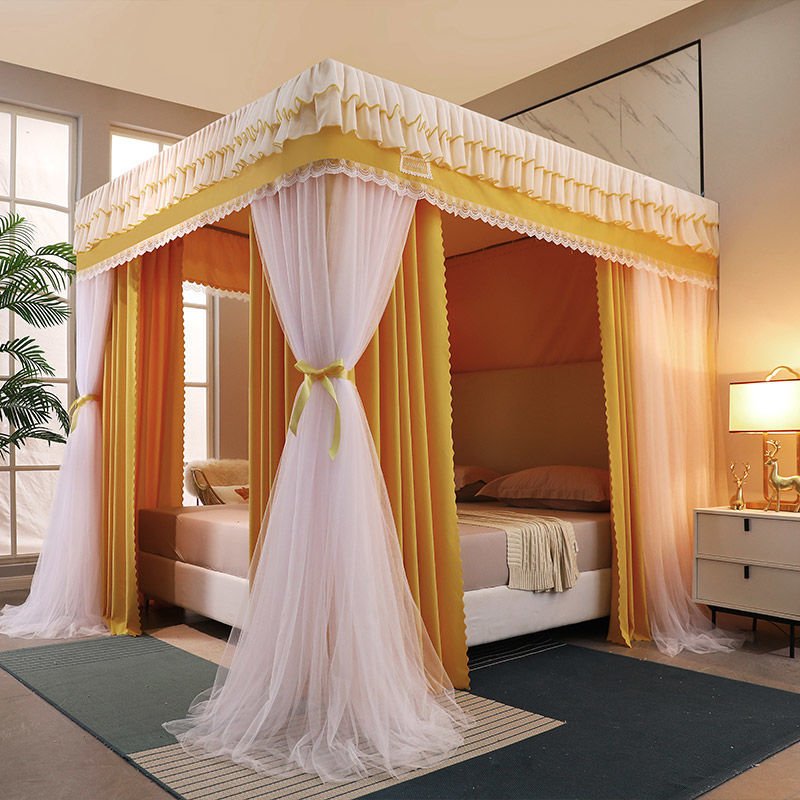 (6*6) 4 stand curtain mosquito net - Top Design May Vary