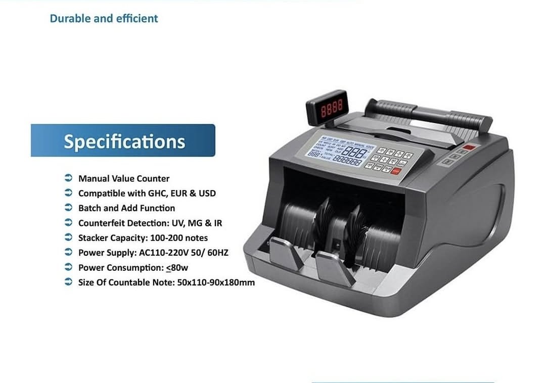 Bill Counter Machine Money Counting Machine Fake Notes Detector - Silver