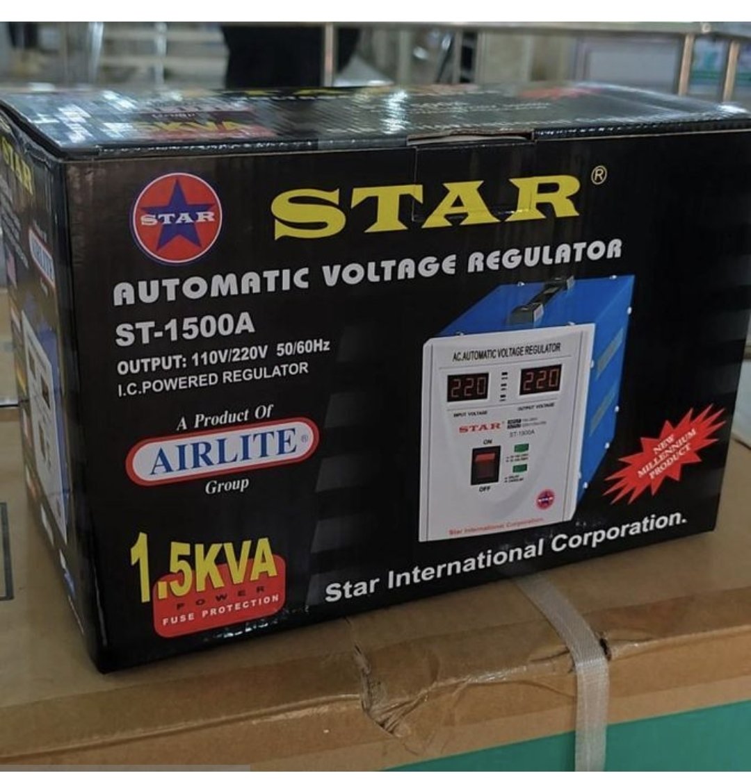 Star ST-1500A Automatic Voltage Regulator/ 110v~ 220v Output/ white/Blue