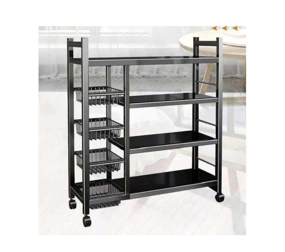 Multifunction kitchen storage rack/ cabinet-black