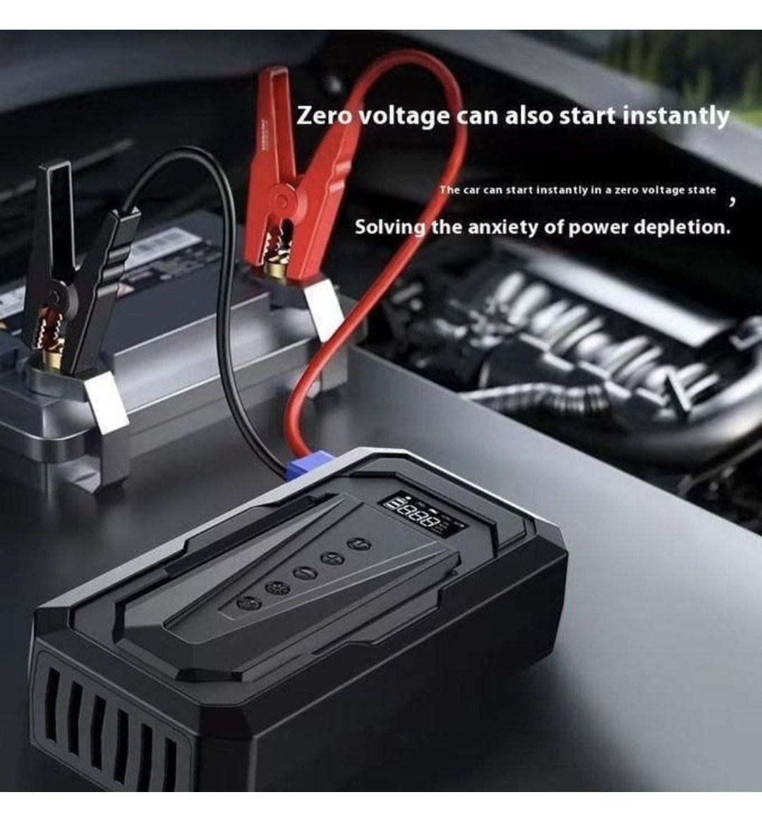 Portable Car Jump Starter Kit And Power Bank - Black