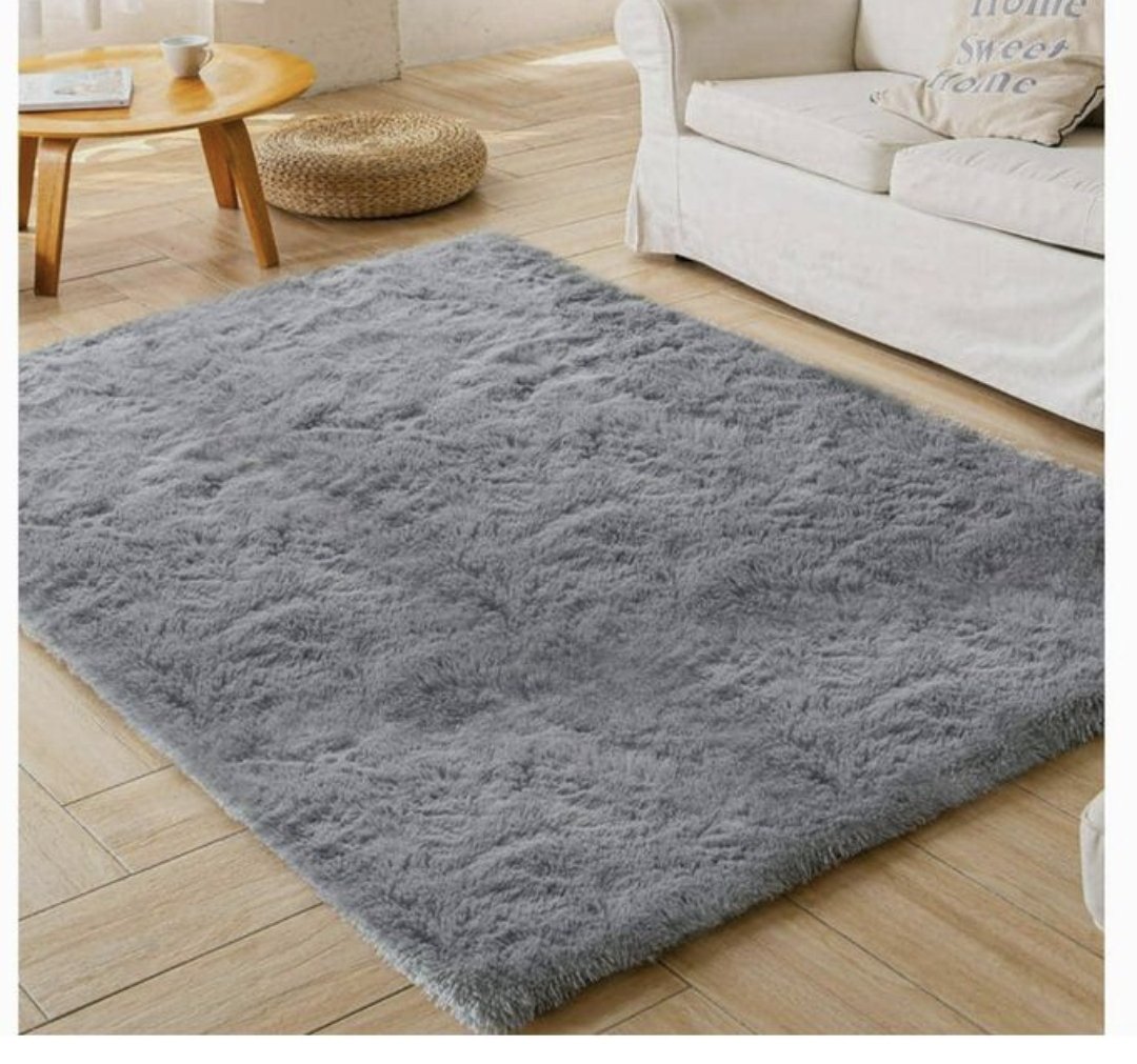 1.5 x2m Fluffy Center Carpets Fluffy Rugs - Grey