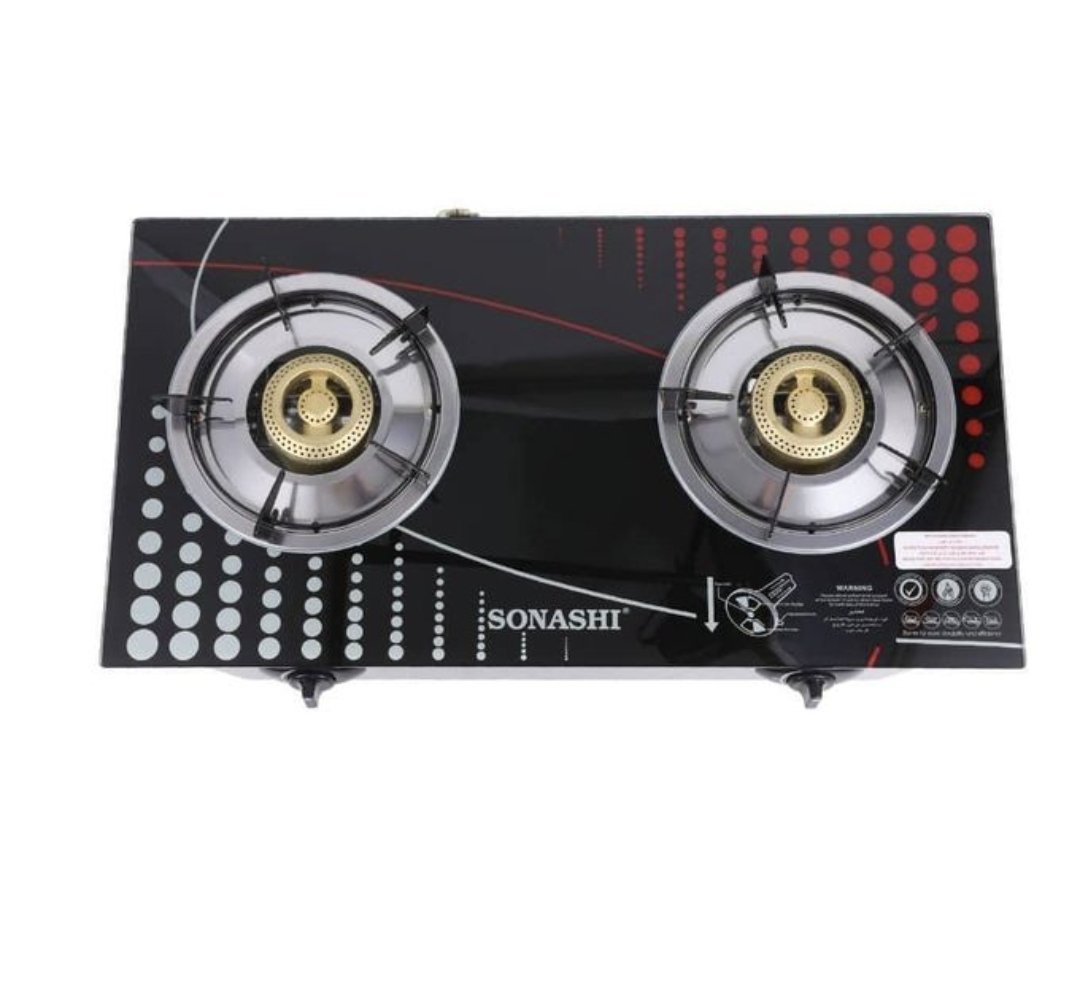 Sonashi Double Gas Stove with Electronic Ignition System