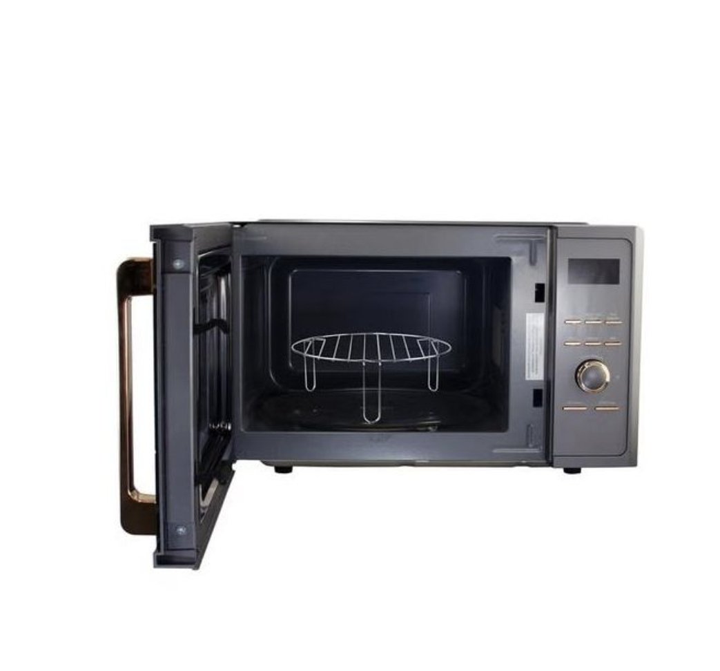 Sonashi 25litres Microwave Oven - Digital Touch Control Pull Open Door Handle with Child Safety Lock 1000W Grill, Fast Heating and Defrost Function 5 Power Levels 1000Watts SMO-925DG Black/White