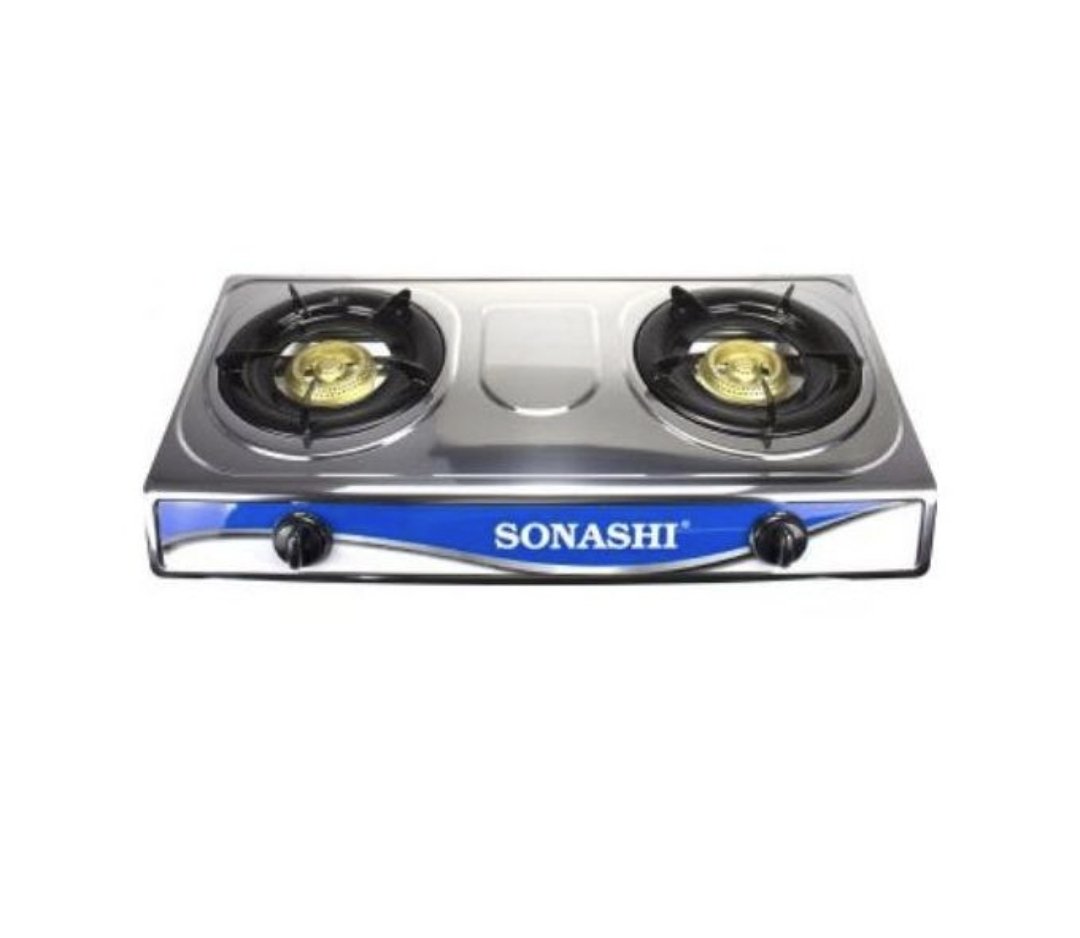 Sonashi Double Gas Stove with Electronic Ignition System Stainless steel