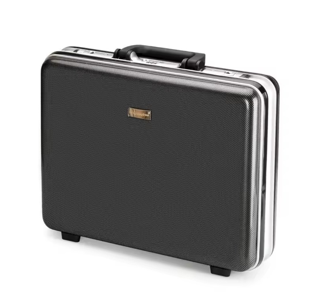 18-inch Medium Size Briefcase Aluminum Frame Anti-Theft Business Briefcase - Black
