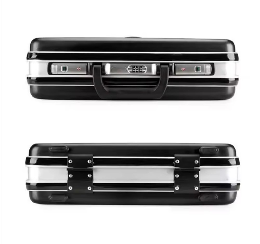 18-inch Medium Size Briefcase Aluminum Frame Anti-Theft Business Briefcase - Black