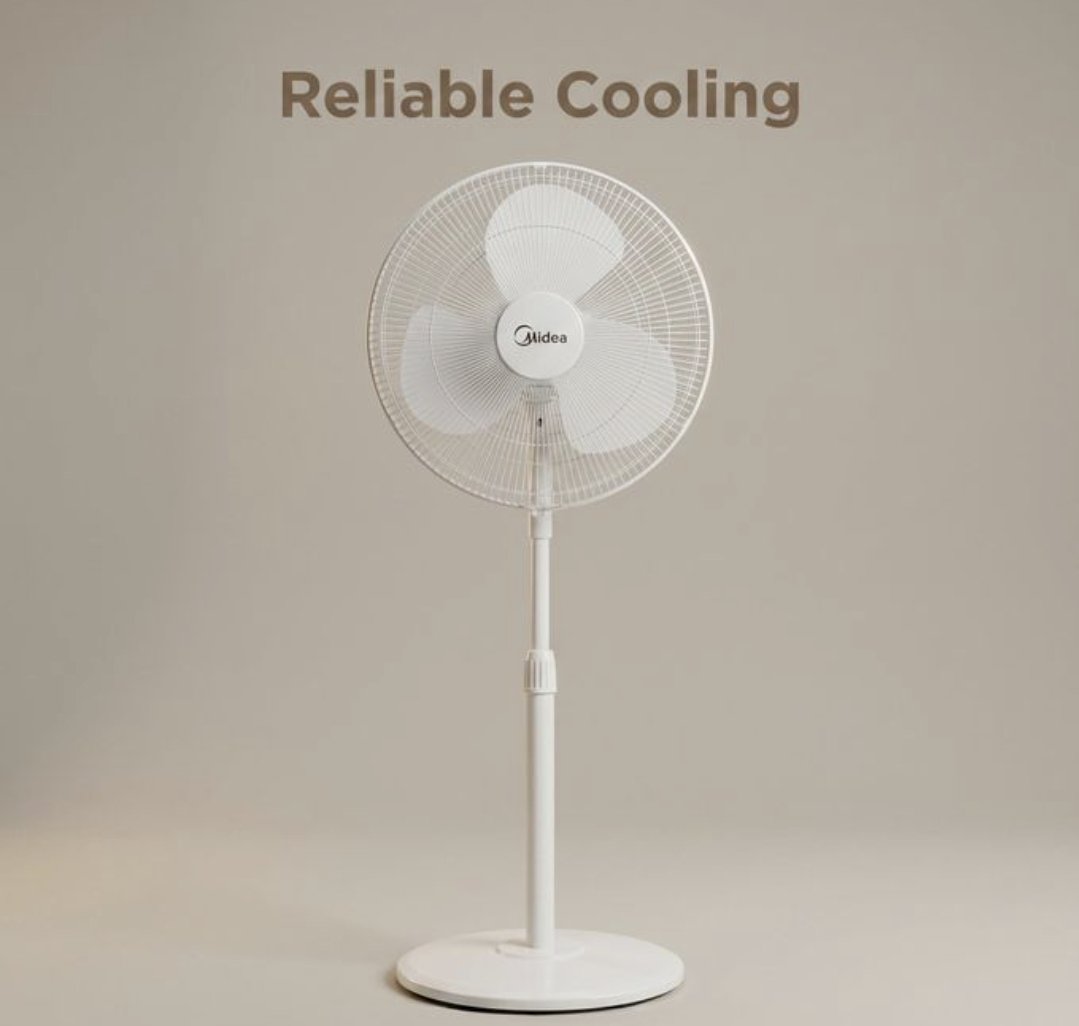 Midea 16 Inch Floor Stand Fan -White