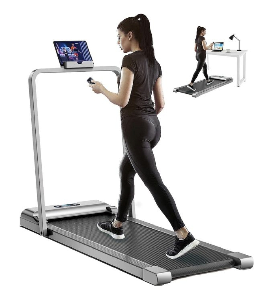 Foldable Home Electric Treadmill / Walking Pad- Grey And Black