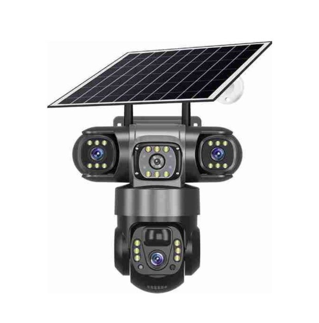 Solar Camera Wifi Connection Outdoor 3 Lens 3 Screen PIR Human Detect Network IP Cameras Night Vision CCTV Security Protection